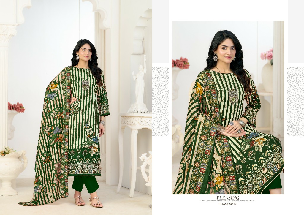 AZARA BY RADHIKA FASHION KAYKA D.NO 1237 WHOLESALE HEAVY ZAM COTTON DESIGNER UNSTITCH SALWAR SUITS EXPORTER