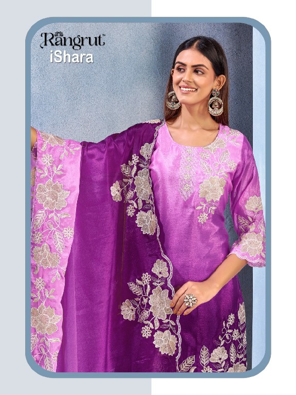 RANGRUT ISHARA WHOLESALE READYMADE CHINON WITH WORK BIG SIZE FUNCTION WEAR 3 PCS SUITS EXPORTER