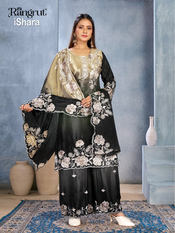 RANGRUT ISHARA WHOLESALE READYMADE CHINON WITH WORK BIG SIZE FUNCTION WEAR 3 PCS SUITS EXPORTER