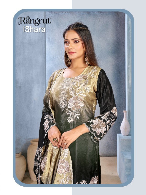 RANGRUT ISHARA WHOLESALE READYMADE CHINON WITH WORK BIG SIZE FUNCTION WEAR 3 PCS SUITS EXPORTER