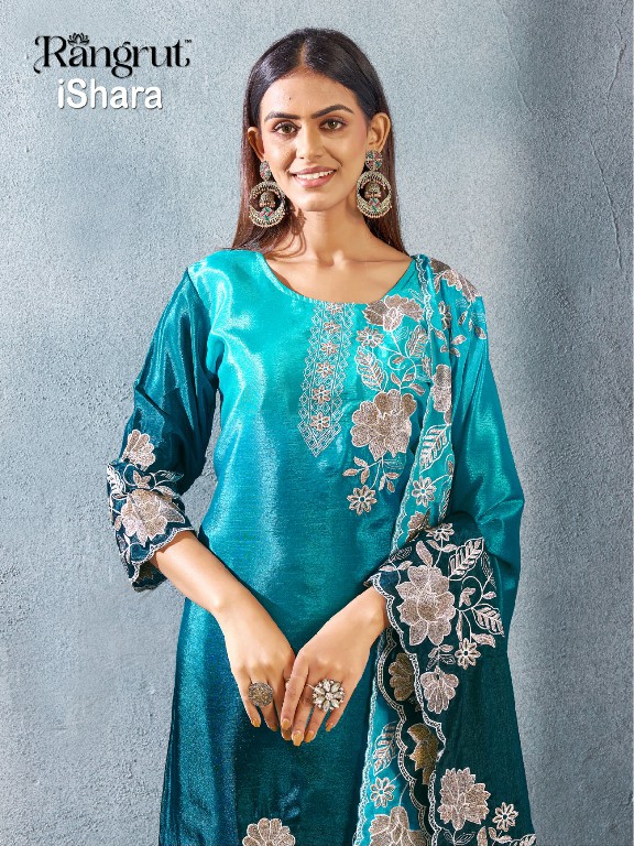 RANGRUT ISHARA WHOLESALE READYMADE CHINON WITH WORK BIG SIZE FUNCTION WEAR 3 PCS SUITS EXPORTER