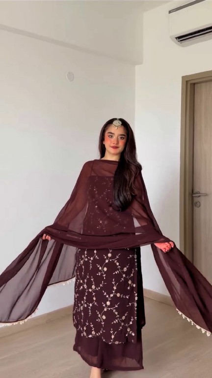 TEXTILEDEAL D.NO 6067 WHOLESALE READYMADE FAUX GEORGETTE DESIGNER 3 PCS SUITS FOR EXPORT