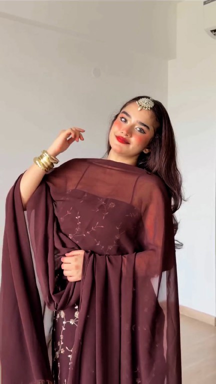 TEXTILEDEAL D.NO 6067 WHOLESALE READYMADE FAUX GEORGETTE DESIGNER 3 PCS SUITS FOR EXPORT