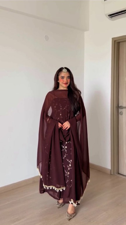 TEXTILEDEAL D.NO 6067 WHOLESALE READYMADE FAUX GEORGETTE DESIGNER 3 PCS SUITS FOR EXPORT