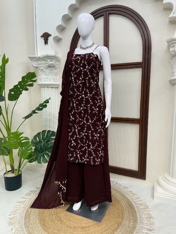 TEXTILEDEAL D.NO 6067 WHOLESALE READYMADE FAUX GEORGETTE DESIGNER 3 PCS SUITS FOR EXPORT