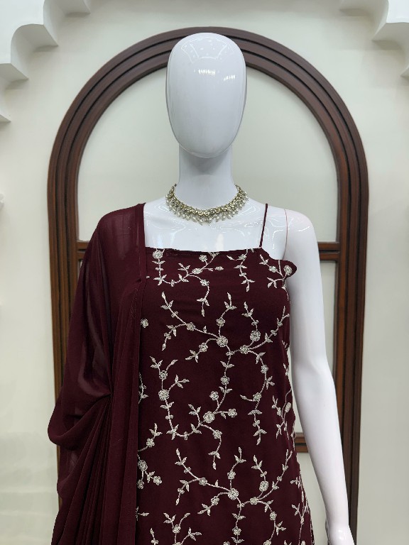 TEXTILEDEAL D.NO 6067 WHOLESALE READYMADE FAUX GEORGETTE DESIGNER 3 PCS SUITS FOR EXPORT