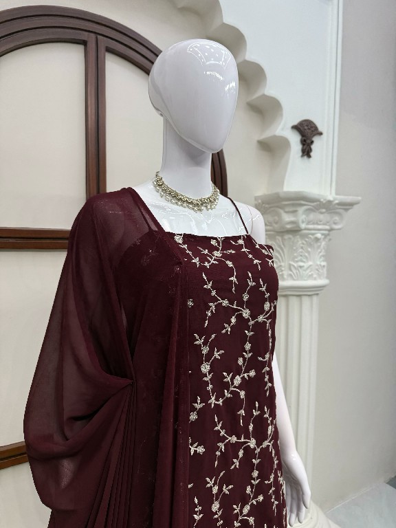 TEXTILEDEAL D.NO 6067 WHOLESALE READYMADE FAUX GEORGETTE DESIGNER 3 PCS SUITS FOR EXPORT