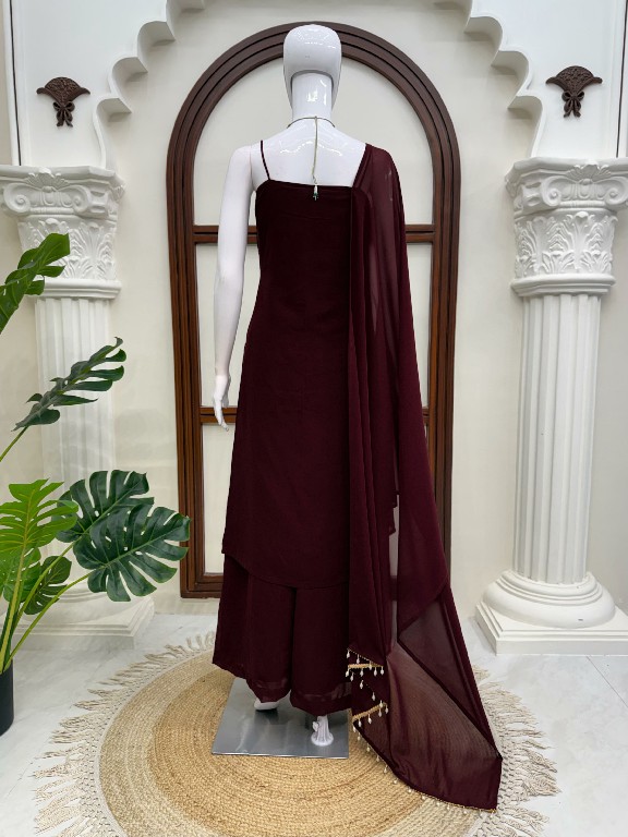 TEXTILEDEAL D.NO 6067 WHOLESALE READYMADE FAUX GEORGETTE DESIGNER 3 PCS SUITS FOR EXPORT