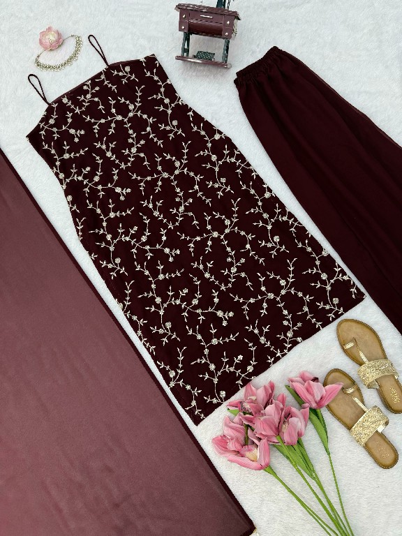 TEXTILEDEAL D.NO 6067 WHOLESALE READYMADE FAUX GEORGETTE DESIGNER 3 PCS SUITS FOR EXPORT