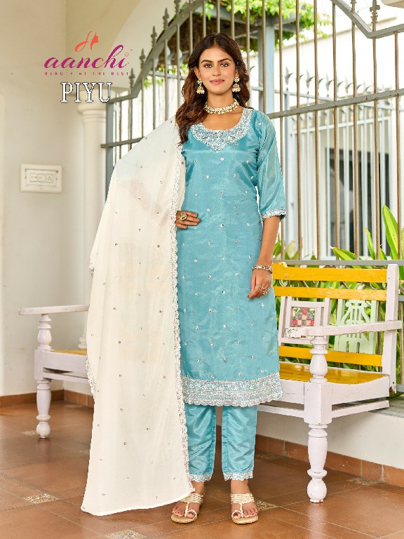 AANCHI PIYU WHOLESALE READYMADE COSMOS SHIMMER ELEGANCE 3 PCS SUITS SUPPLIER