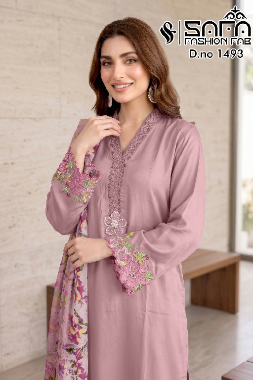 SAFA FASHION D.NO 1493 WHOLESALE READYMADE GAJJI SATIN LUXURIOUS 3 PCS COMBO SET SUITS FOR EXPORT