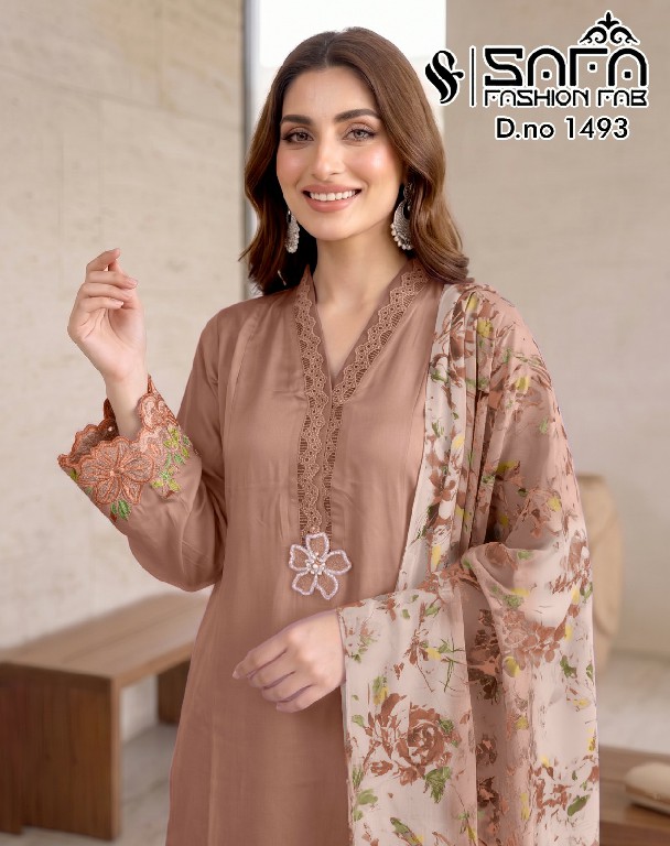 SAFA FASHION D.NO 1493 WHOLESALE READYMADE GAJJI SATIN LUXURIOUS 3 PCS COMBO SET SUITS FOR EXPORT