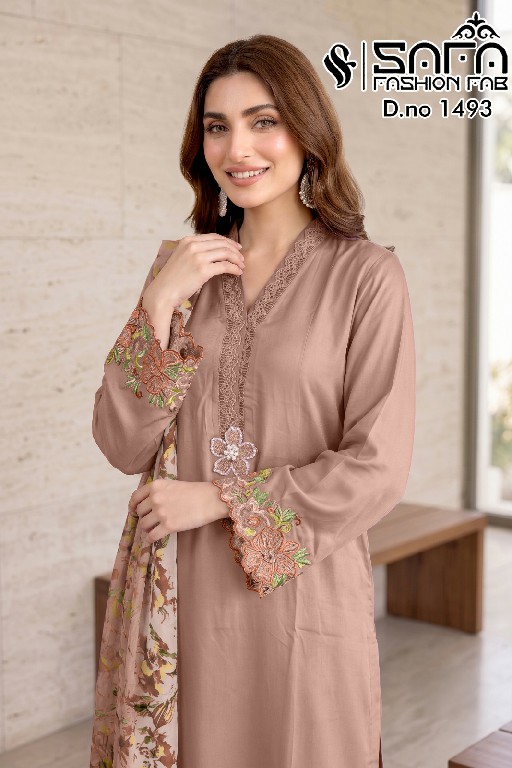 SAFA FASHION D.NO 1493 WHOLESALE READYMADE GAJJI SATIN LUXURIOUS 3 PCS COMBO SET SUITS FOR EXPORT