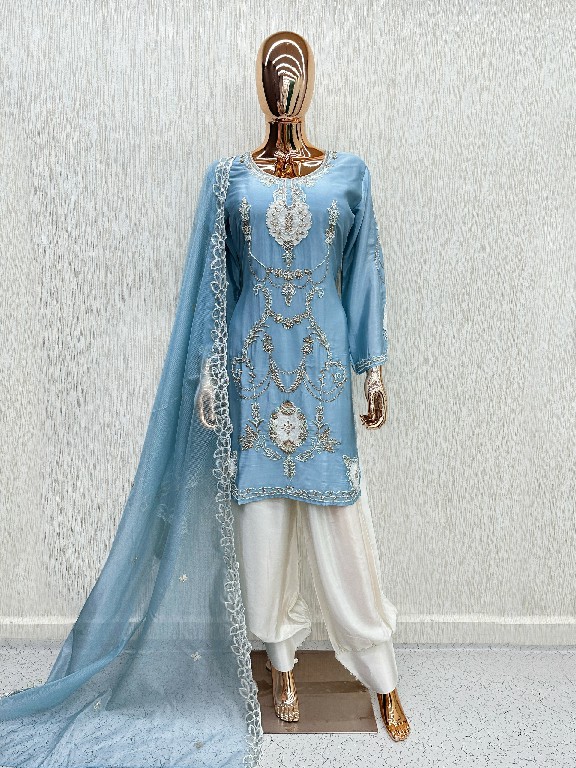 LAXURIA TRENDZ D.NO 1682 WHOLESALE READYMADE IMPORTED SATIN DESIGNER 3 PCS SUITS EXPORTER