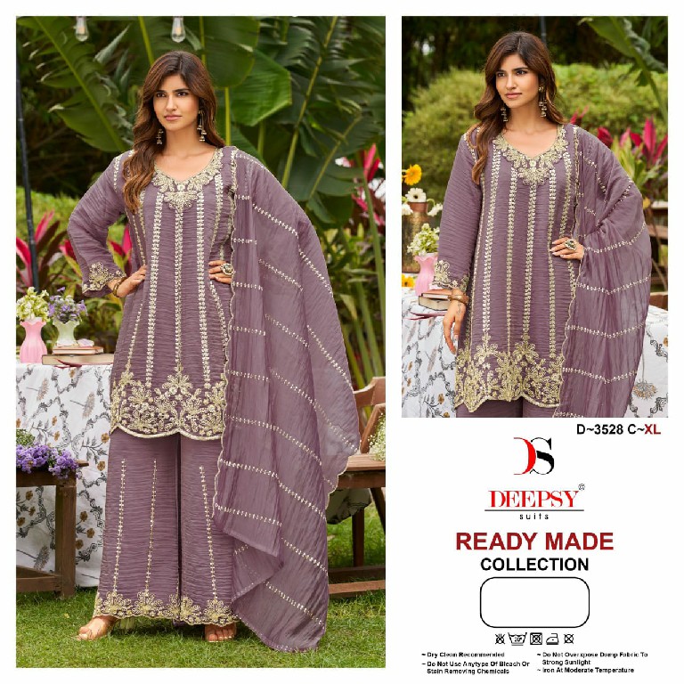 DEEPSY D.NO 3528 WHOLESALE READYMADE MASKA SILK PAPLON STYLE 3 PCS SUITS EXPORTER