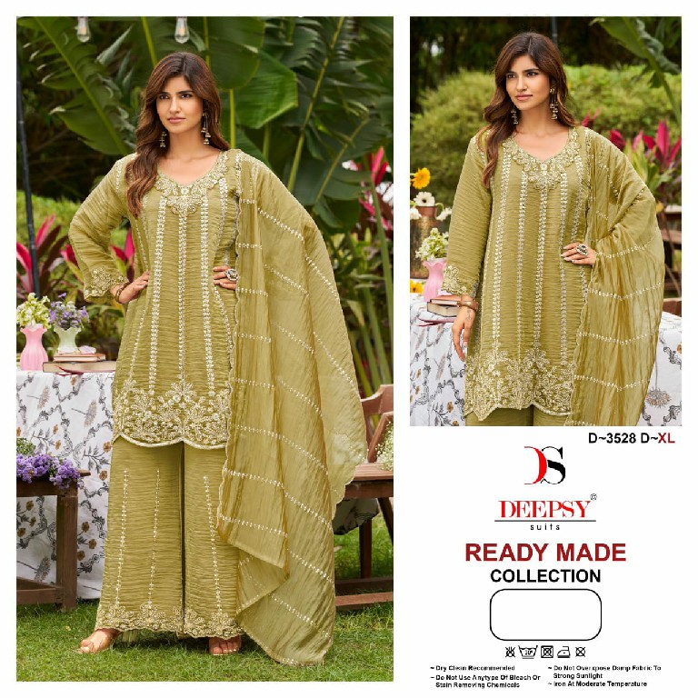 DEEPSY D.NO 3528 WHOLESALE READYMADE MASKA SILK PAPLON STYLE 3 PCS SUITS EXPORTER