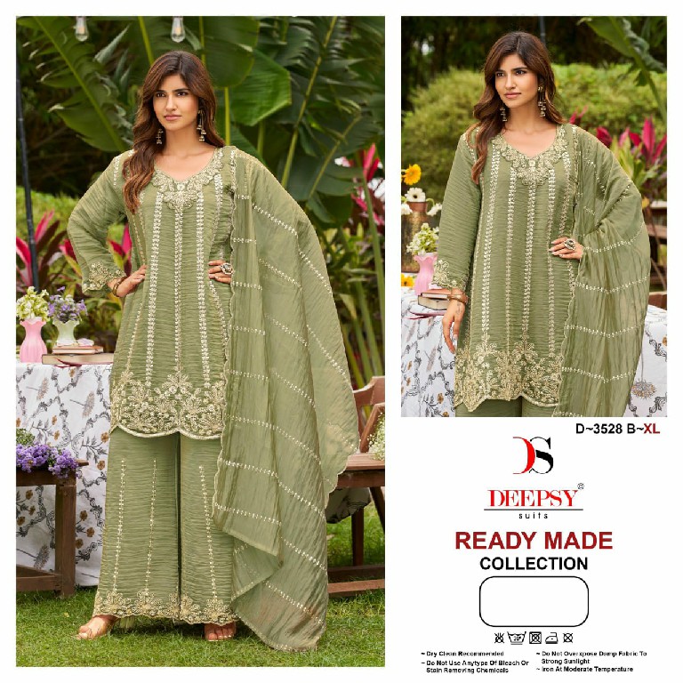 DEEPSY D.NO 3528 WHOLESALE READYMADE MASKA SILK PAPLON STYLE 3 PCS SUITS EXPORTER