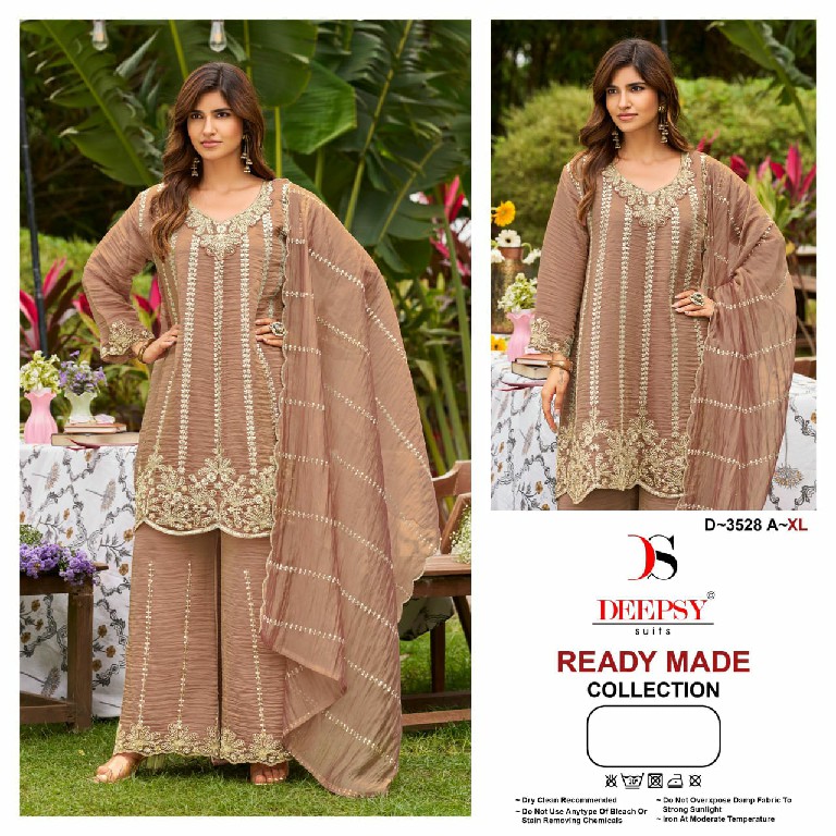 DEEPSY D.NO 3528 WHOLESALE READYMADE MASKA SILK PAPLON STYLE 3 PCS SUITS EXPORTER