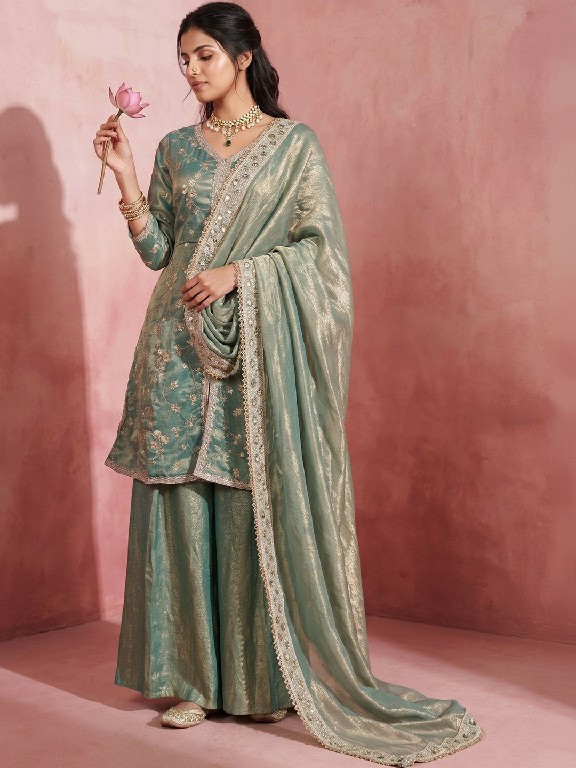 PURPLE CREATION ZORA WHOLESALE READYMADE BEAUTIFUL FESTIVE WEAR 3 PCS SUITS SUPPLIER