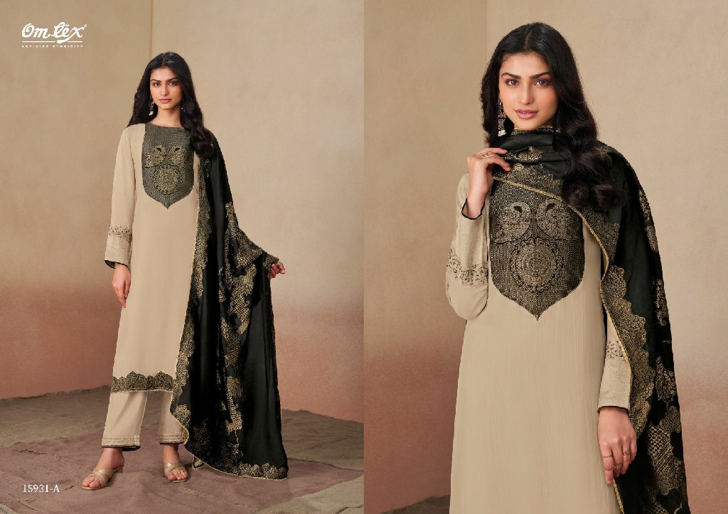 OMTEX AANIHA WHOLESALE ORGANZA TWILL JACQUARD UNSTITCH SALWAR SUITS SUPPLIER