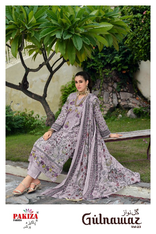 PAKIZA PRINTS GULNAWAZ VOL 23 WHOLESALE PURE LAWN BEAUTIFUL UNSTITCH SALWAR KAMEEZ SUPPLIER