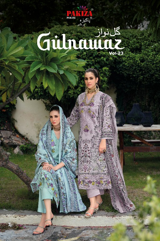 PAKIZA PRINTS GULNAWAZ VOL 23 WHOLESALE PURE LAWN BEAUTIFUL UNSTITCH SALWAR KAMEEZ SUPPLIER