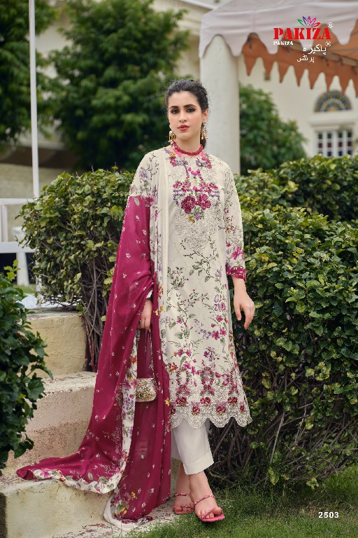 PAKIZA PRINTS GULNAWAZ VOL 25 WHOLESALE PURE LAWN ELEGANT UNSTITCH SALWAR KAMEEZ ONLINE