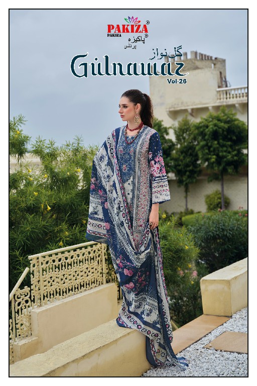 PAKIZA PRINTS GULNAWAZ VOL 26 WHOLESALE PURE LAWN AMZAZING UNSTITCH SALWAR KAMEEZ SUPPLIER