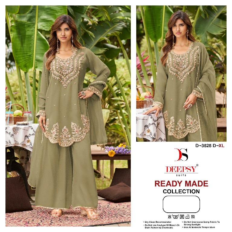 DEEPSY D.NO 3525 WHOLESALE READYMADE SALSA SILK WITH WORK PAKISTANI STYLE 3 PCS SUITS SUPPLIER