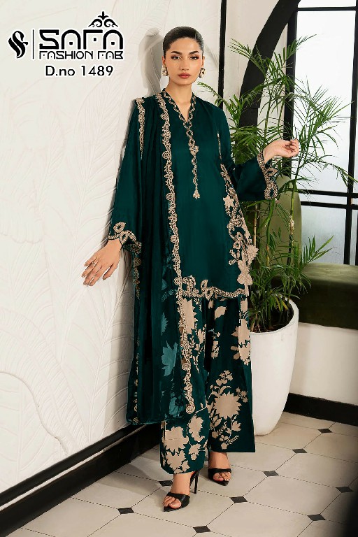SAFA FASHION D.NO 1489 WHOLESALE READYMADE SOFT FABRIC MODERN STYLISH 3 PCS COMBO SET SUITS SUPPLIER