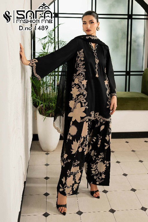 SAFA FASHION D.NO 1489 WHOLESALE READYMADE SOFT FABRIC MODERN STYLISH 3 PCS COMBO SET SUITS SUPPLIER