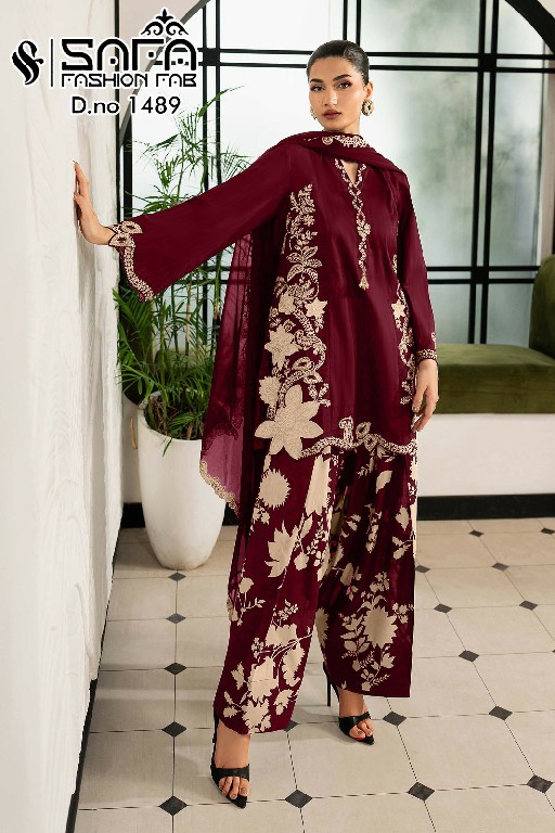 SAFA FASHION D.NO 1489 WHOLESALE READYMADE SOFT FABRIC MODERN STYLISH 3 PCS COMBO SET SUITS SUPPLIER