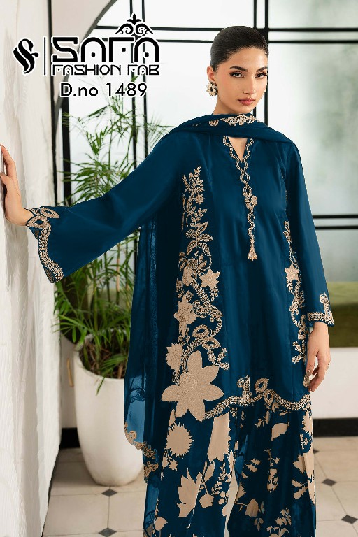 SAFA FASHION D.NO 1489 WHOLESALE READYMADE SOFT FABRIC MODERN STYLISH 3 PCS COMBO SET SUITS SUPPLIER