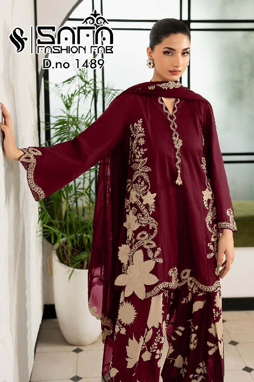 SAFA FASHION D.NO 1489 WHOLESALE READYMADE SOFT FABRIC MODERN STYLISH 3 PCS COMBO SET SUITS SUPPLIER