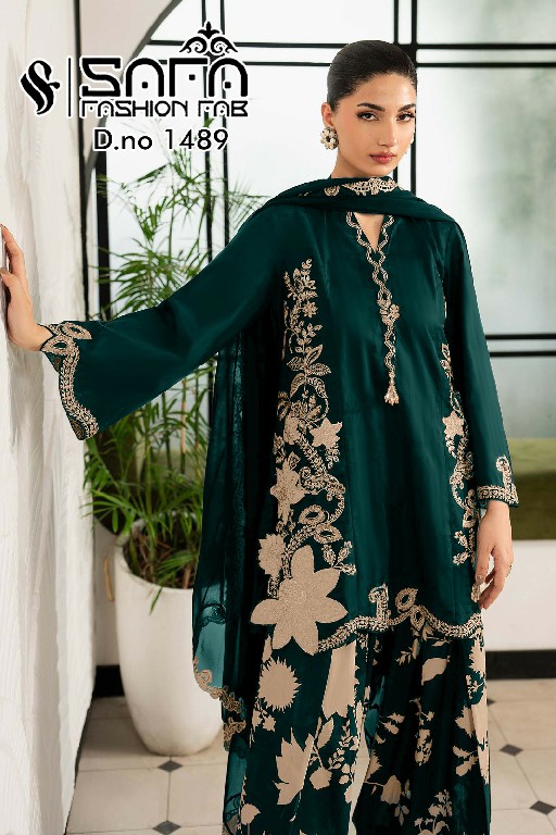 SAFA FASHION D.NO 1489 WHOLESALE READYMADE SOFT FABRIC MODERN STYLISH 3 PCS COMBO SET SUITS SUPPLIER