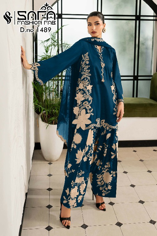 SAFA FASHION D.NO 1489 WHOLESALE READYMADE SOFT FABRIC MODERN STYLISH 3 PCS COMBO SET SUITS SUPPLIER