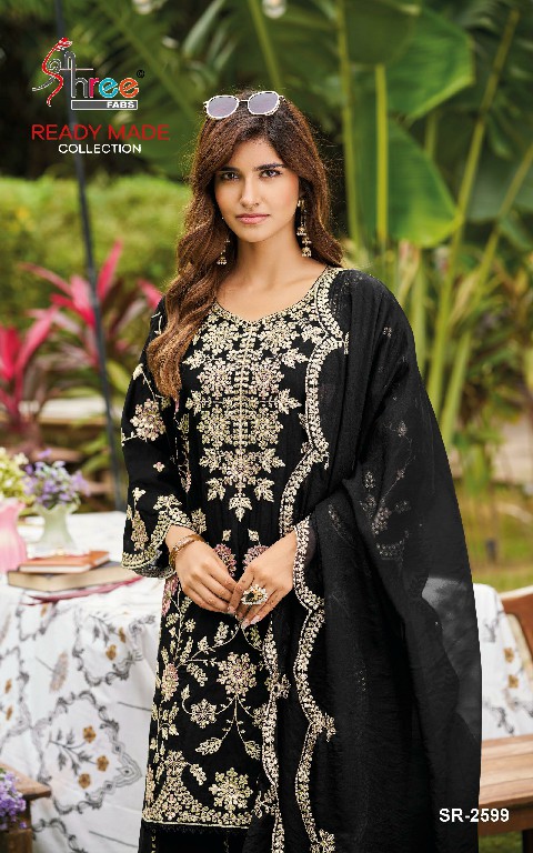 SHREE FABS R-2599 WHOLESALE READYMADE N C MASS CHIFFON WITH WORK PAKISTANI PLAZZO STYLE 3 PCS SUITS FOR EXPORT