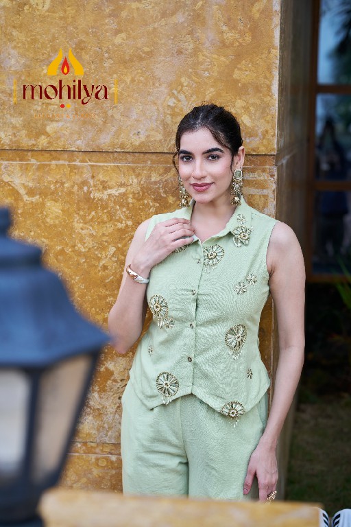 MOHILYA D.NO 263 WHOLESALE READYMADE ALEXA LINEN STYLISH COMBO CORD SET FOR EXPORT