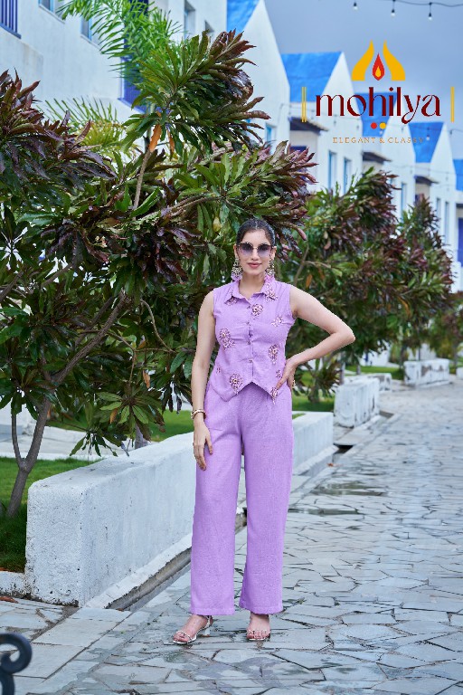 MOHILYA D.NO 263 WHOLESALE READYMADE ALEXA LINEN STYLISH COMBO CORD SET FOR EXPORT