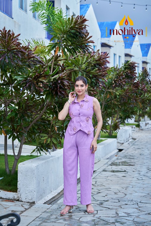 MOHILYA D.NO 263 WHOLESALE READYMADE ALEXA LINEN STYLISH COMBO CORD SET FOR EXPORT