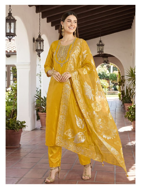 OSSM MAHIRA WHOLESALE READYMADE VISCOSE ROMAN GLASS CLASSY FANCY 3 PCS SUITS EXPORTER