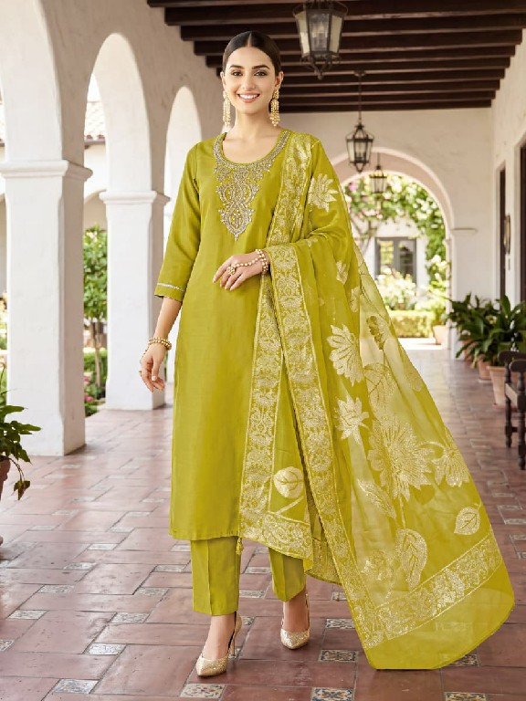 OSSM MAHIRA WHOLESALE READYMADE VISCOSE ROMAN GLASS CLASSY FANCY 3 PCS SUITS EXPORTER