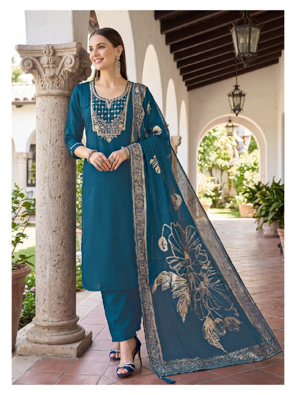 OSSM MAHIRA WHOLESALE READYMADE VISCOSE ROMAN GLASS CLASSY FANCY 3 PCS SUITS EXPORTER