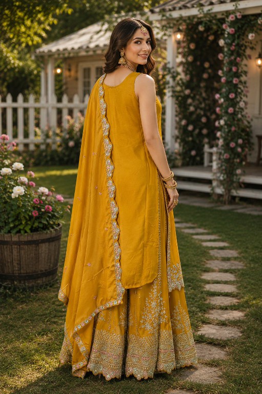 MRUDANGI SARGAM WHOLESALE READYMADE REAL CHINON TRENDY WEDDING LOOK TOP PLAZZO WITH DUPATTA ONLINE