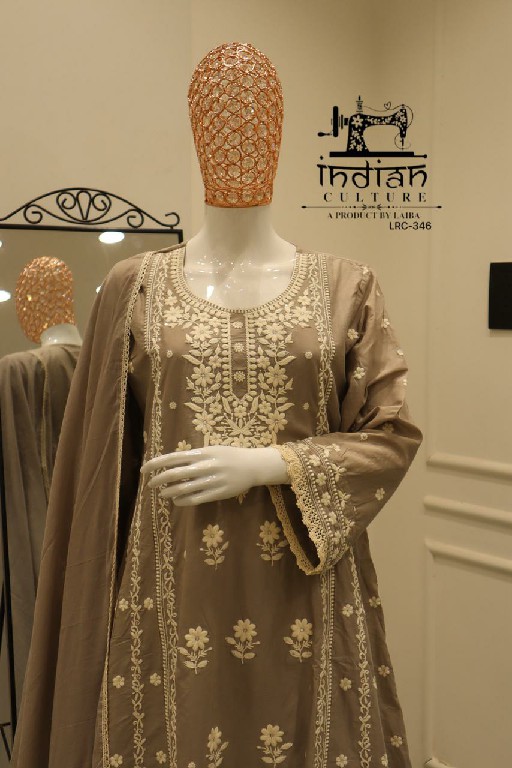 INDIAN CULTURE D.NO LRC-346 WHOLESALE READYMADE COTTON LAWN BEAUTIFUL WORK 3 PCS SUITS EXPORTER