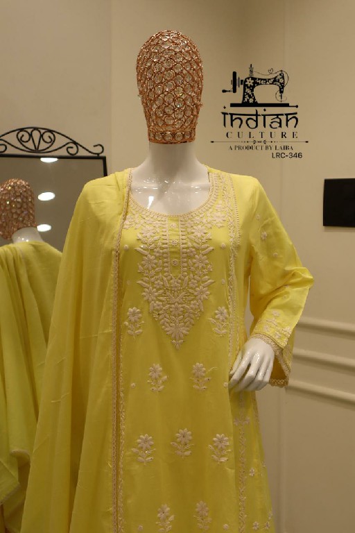 INDIAN CULTURE D.NO LRC-346 WHOLESALE READYMADE COTTON LAWN BEAUTIFUL WORK 3 PCS SUITS EXPORTER