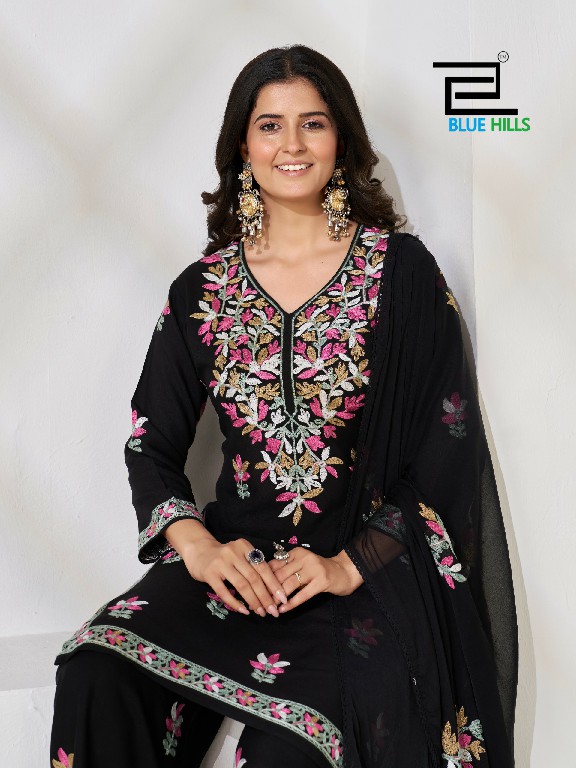 BLUE HILLS ROSE VOL 5 WHOLESALE READYMADE RAYON WITH WORK BIG SIZE TRENDING 3 PCS COMBO SET SUITS SUPPLIER