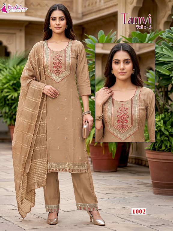 KASHIDAA TANVI VOL 6 WHOLESALE READYMADE ROMAN SILK WITH WORK CLASSIC 3 PCS COMBO SET SUITS FOR EXPORT