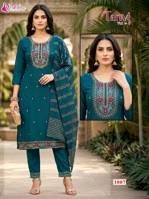 KASHIDAA TANVI VOL 6 WHOLESALE READYMADE ROMAN SILK WITH WORK CLASSIC 3 PCS COMBO SET SUITS FOR EXPORT