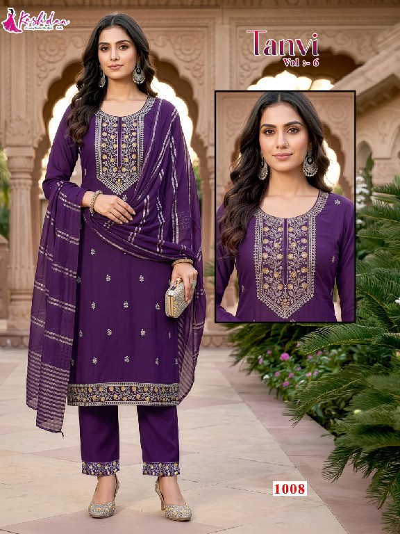 KASHIDAA TANVI VOL 6 WHOLESALE READYMADE ROMAN SILK WITH WORK CLASSIC 3 PCS COMBO SET SUITS FOR EXPORT